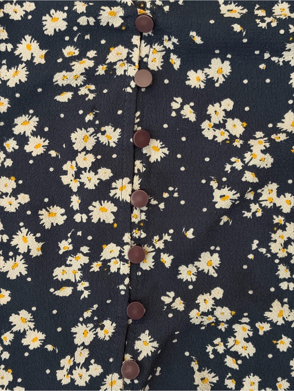 CeCe Navy Floral Button-Down Short Sleeve Blouse - Picture 3 of 8